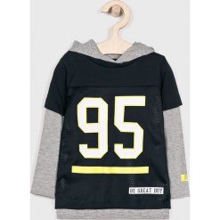 Name it - Bluza dziecięca 92-128 cm. Niebieskie bluzy chłopięce Name it, z nadrukiem, z elastanu, bez rękawów, z kapturem. W wyprzedaży za 49,90 zł.