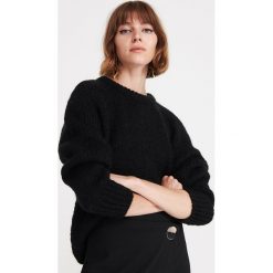 Sweter z domieszką wełny - Czarny. Czarne swetry damskie Reserved, s, bez wzorów, z wełny, bez rękawów, bez kaptura. Za 119,99 zł.