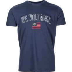 Koszulka w kolorze granatowym. Niebieskie koszulki męskie U.S. Polo Assn., s, z nadrukiem, z bawełny, z okrągłym kołnierzem, bez rękawów. W wyprzedaży za 85,95 zł.
