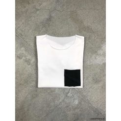 Gshirt pocket (white black). Czarne bluzki damskie Pakamera, bez wzorów, bez kołnierzyka. Za 79,00 zł.
