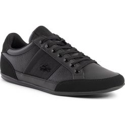 Sneakersy LACOSTE - Chaymon 419 1 Cma 7-38CMA000102H Blk/Blk. Czarne sneakersy męskie Lacoste, na co dzień, bez wzorów, ze skóry ekologicznej, bez zapięcia. W wyprzedaży za 369,00 zł.