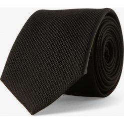 Mc Earl - Krawat jedwabny męski, czarny. Czarne krawaty męskie Mc Earl, bez wzorów, z jedwabiu, eleganckie. Za 99,95 zł.