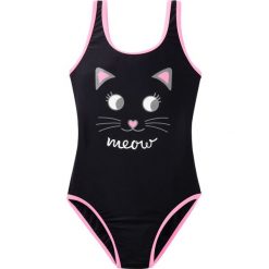Kostium kąpielowy dziewczęcy bonprix czarno-jasnoróżowy. Czarne stroje kąpielowe dziewczęce bonprix, bez wzorów. Za 54,99 zł.