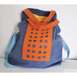 Torba hobo XXL - kobalt, pomarańcz, błękit. Niebieskie torebki klasyczne damskie marki Pakamera, z syntetyku. Za 129,00 zł.