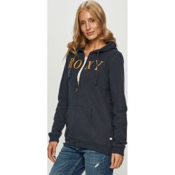 Roxy - Bluza. Niebieskie bluzy damskie Roxy, s, z aplikacjami, z bawełny, bez rękawów, z kapturem. Za 239,90 zł.