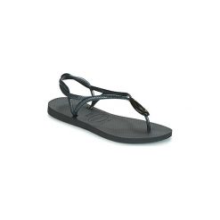 Japonki Havaianas LUNA SPECIAL. Czarne klapki damskie Havaianas, bez wzorów, bez obcasa. W wyprzedaży za 129,35 zł.