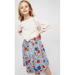Mango Kids - Spódnica dziecięca Pardo 110-152 cm. Szare spódniczki dziewczęce marki Mango Kids, z bawełny, z podwyższonym stanem, midi, rozkloszowane. Za 99,90 zł.