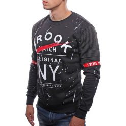 Bluza męska z nadrukiem czarna Recea. Czarne bluzy męskie Recea, xl, z nadrukiem, z bawełny, z kapturem, bez rękawów, bez kaptura. Za 49,99 zł.