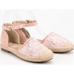 KORONKOWE ESPADRYLE. Różowe baleriny damskie Nio Nio, z koronki. Za 45,00 zł.