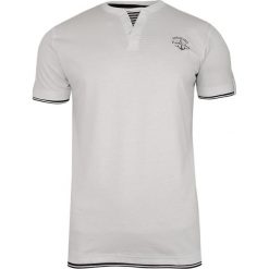 Biały Bawełniany T-Shirt -PAKO JEANS- Męski, Krótki Rękaw, Dekolt z Guzikami, Wstawka w Paski TSPJNSTOWMbi. Białe koszulki męskie Pako Jeans, m, w paski, z bawełny, casualowe, bez kołnierzyka, z krótkim rękawem, krótkie. Za 75,00 zł.