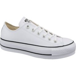 Converse Chuck Taylor All Star Lift Clean OX 561680C 39,5 Białe. Białe buty sportowe damskie Converse, bez wzorów, ze skóry, sportowe. W wyprzedaży za 369,99 zł.