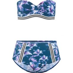 Bikini na fiszbinach (2 części) bonprix niebieski w kwiaty. Niebieskie stroje kąpielowe damskie bonprix, w kwiaty. Za 119,99 zł.