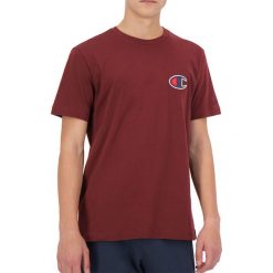 CHAMPION SUEDE C LOGO CREW NECK > 213523-MS544. Koszulki męskie Champion, xxl, bez wzorów, z bawełny, eleganckie, z okrągłym kołnierzem, z krótkim rękawem, krótkie. Za 149,99 zł.