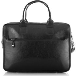 Torba męska na ramię, laptop Brodrene B12 czarna - Czarny. Czarne torby męskie skórzane Brødrene, w paski, ze skóry, klasyczne, duże. Za 239,99 zł.