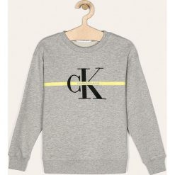 Calvin Klein Jeans - Bluza dziecięca 116-176 cm. Białe bluzy dziewczęce Calvin Klein Jeans, z aplikacjami, z elastanu, bez rękawów, bez kaptura. Za 339,90 zł.