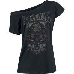 Bluzki damskie: Black Veil Brides Skull Flames Koszulka damska czarny
