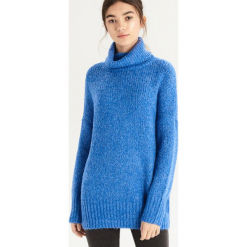 Luźny sweter z golfem - Niebieski. Niebieskie golfy damskie marki Sinsay, l. Za 79,99 zł.