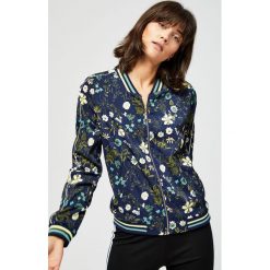 Kurtka typu bomber. Niebieskie kurtki damskie Moodo, xs, bez wzorów, bez kaptura. Za 49,99 zł.