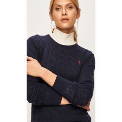 Polo Ralph Lauren - Sweter. Niebieskie swetry damskie Polo Ralph Lauren, s, bez wzorów, z wełny, z krótkim rękawem, krótkie, bez kaptura. Za 639,90 zł.