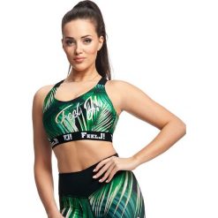 Stanik sportowy TROPICANA. Żółte topy damskie FJ!, s, bez wzorów, z elastanu, do biegania. Za 139,00 zł.