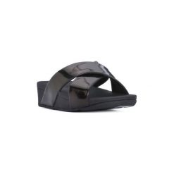 Sandały FitFlop FIT FLOP LULU. Czarne sandały damskie marki FitFlop, bez wzorów, bez obcasa, bez zapięcia. Za 264,02 zł.