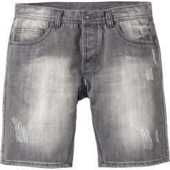 Bermudy dżinsowe Loose fit bonprix szary denim. Szare spodenki i szorty męskie bonprix, m, bez wzorów, z jeansu. Za 44,99 zł.