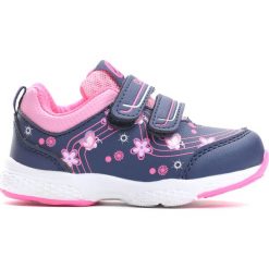 Granatowe Buty Sportowe Singsong. Różowe buciki niemowlęce marki Born2be, z okrągłym noskiem, na obcasie, na rzepy. Za 69,99 zł.