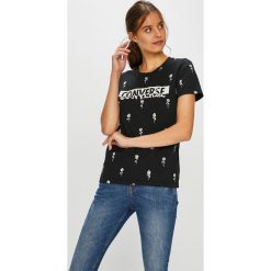 Converse - Top. Czarne topy damskie marki Converse, s, z bawełny, z okrągłym kołnierzem. W wyprzedaży za 89,90 zł.