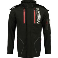 Kurtka softshellowa "Tyreek" w kolorze czarnym. Czarne kurtki męskie Geographical Norway Men, xxl, z nadrukiem, z bawełny, bez kaptura. W wyprzedaży za 229,95 zł.