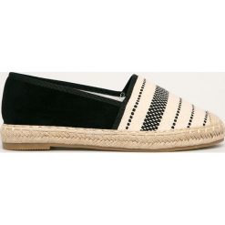 Answear - Espadryle. Czarne espadryle damskie ANSWEAR, bez wzorów, z materiału, bez obcasa, na obcasie. W wyprzedaży za 79,90 zł.