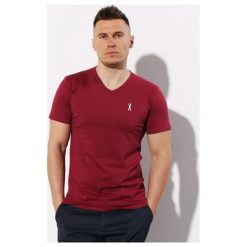 T-Shirt Orlovski V-neck Bordo White. Białe t-shirty męskie Edward Orlovski, xl, bez wzorów, z bawełny, eleganckie, z włoskim kołnierzykiem. Za 29,00 zł.