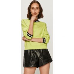 Diesel - Bluza. Czarne bluzy damskie Diesel, s, z aplikacjami, z bawełny, bez rękawów, bez kaptura. Za 399,90 zł.