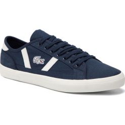 Tenisówki Lacoste Sideline 119 1 Cma 7-37CMA0066J18. Niebieskie półbuty męskie Lacoste, bez wzorów, bez zapięcia. W wyprzedaży za 189,00 zł.