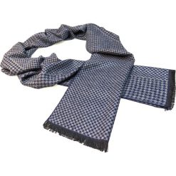 Granatowo-szary szalik męski R19. Szare szaliki męskie Modini Moda Męska, bez wzorów. Za 55,01 zł.