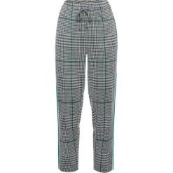 Spodnie bonprix szaro-zielony w kratę. Szare spodnie damskie bonprix. Za 109,99 zł.