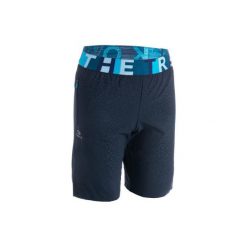 Spodenki do lekkoatletyki AT 500 dla dzieci. Niebieskie spodenki chłopięce KALENJI, bez wzorów, z elastanu. Za 49,99 zł.