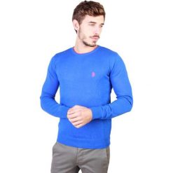 U.S. POLO ASSN. sweter męski niebieski L. Niebieskie swetry męskie U.S. Polo Assn., s, bez wzorów, z okrągłym kołnierzem, bez kaptura. Za 219,00 zł.