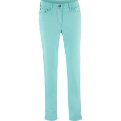 Wygodne spodnie SKINNY bonprix morski pastelowy. Zielone rurki damskie bonprix. Za 59,99 zł.