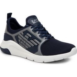 Sneakersy EA7 EMPORIO ARMANI - X8X057 XCC55 M506 Navy/Silver. Niebieskie sneakersy męskie EA7 Emporio Armani, na co dzień, bez wzorów, z tworzywa sztucznego, bez zapięcia. Za 639,00 zł.