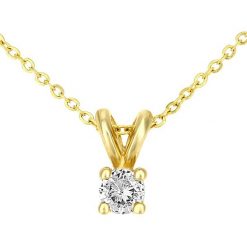 Złoty naszyjnik z diamentową zawieszką - dł. 46 cm. Żółte naszyjniki damskie REVONI, z diamentem, złote. W wyprzedaży za 729,95 zł.