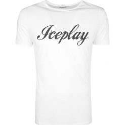 Ice Play T-shirt. T-shirty męskie Iceberg, z haftami, z tkaniny, z okrągłym kołnierzem, krótkie. Za 179,00 zł.