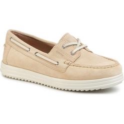 Mokasyny GEOX - D Genova Moc A D02HCA 00022 C5004 Sand. Brązowe mokasyny damskie Geox, ze skóry, na płaskiej podeszwie. W wyprzedaży za 379,00 zł.
