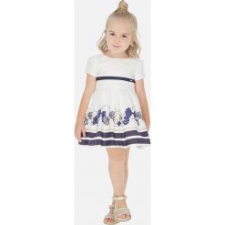 Mayoral - Sukienka dziecięca 92-134 cm. Niebieskie sukienki dziewczęce Mayoral, bez wzorów, z bawełny, z krótkim rękawem, krótkie, mini, rozkloszowane. Za 175,90 zł.