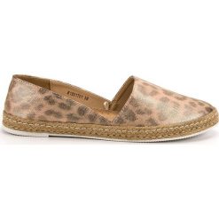Kylie żółte Espadryle W Cętki. Żółte espadryle damskie KYLIE, bez wzorów, ze skóry ekologicznej, bez obcasa. W wyprzedaży za 99,00 zł.