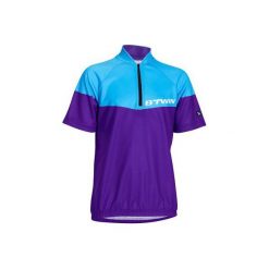 Koszulka krótki rękaw 500 JR. Niebieskie t-shirty chłopięce B'TWIN, z materiału. Za 69,99 zł.