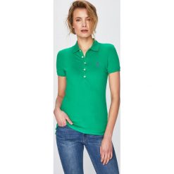 Polo Ralph Lauren - Top. Zielone bluzki damskie marki Polo Ralph Lauren, s, z elastanu, casualowe, polo, z krótkim rękawem. Za 429,90 zł.