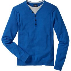 Swetry klasyczne męskie: Sweter 2 w 1 Regular Fit bonprix lazurowy