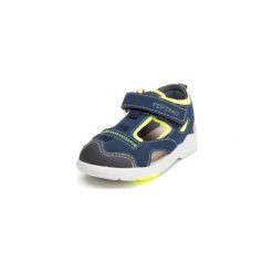Pepino Boys Sandały Jo jeans/neon yellow (średnie) - niebieski - Gr.Moda (2 - 6 lat). Niebieskie buciki niemowlęce Pepino, z jeansu, bez zapięcia. Za 199,00 zł.