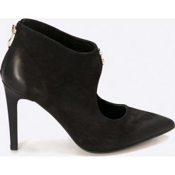 Carinii - Botki. Czarne buty zimowe damskie marki Carinii, z materiału, na obcasie. W wyprzedaży za 159,90 zł.