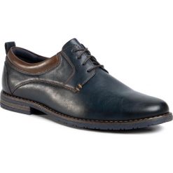 Półbuty LANETTI - Mb-Steven-02L Navy. Niebieskie buty wizytowe męskie Lanetti, bez wzorów, ze skóry ekologicznej, klasyczne, bez zapięcia. Za 119,99 zł.
